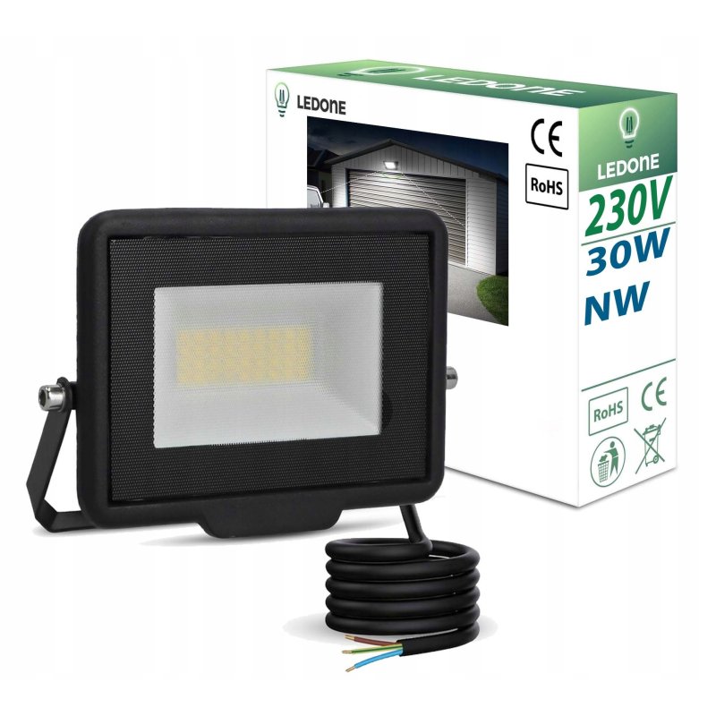 Naświetlacz halogen lampa robocza LED SLIM 30W Barwa NEUTRALNA sl