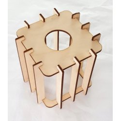 Klosz DREWNIANY do lamp na E27 LOFT KOSTKA drewno