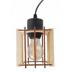 Klosz DREWNIANY do lamp na E27 LOFT KOSTKA drewno