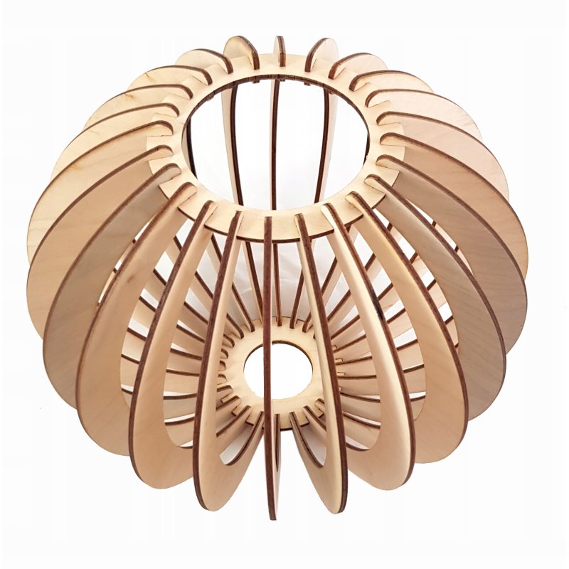 Klosz DREWNIANY do lamp na E27 LOFT KULA 24 drewno