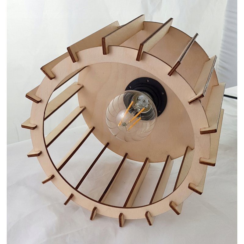 Klosz DREWNIANY do lamp na E27 LOFT WALEC 2 drewno