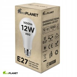 Żarówka LED E27 A60 biała 12W 1050lm BARWY światła NW WW CW do wyboru