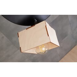 Klosz drewniany do lamp na E27 loft CUBE drewno