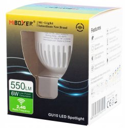 Żarówka INTELIGENTNA LED MiLight FUT107 GU10 6W CCT strefowa RF SMART