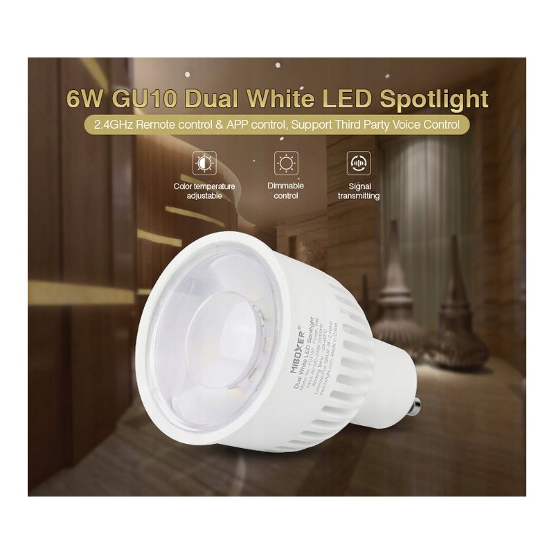 Żarówka INTELIGENTNA LED MiLight FUT107 GU10 6W CCT strefowa RF SMART