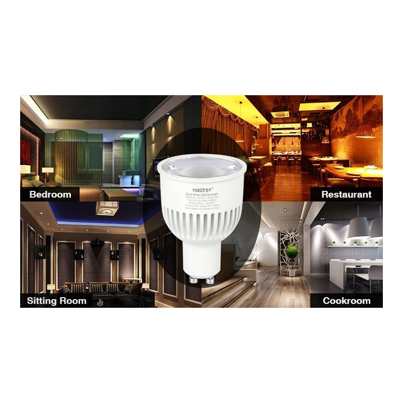 Żarówka INTELIGENTNA LED MiLight FUT107 GU10 6W CCT strefowa RF SMART