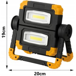 Naświetlacz halogen lampa LED 2x 10W Akumulatorowy