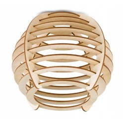 Klosz DREWNIANY do lamp E27 loft kula sfera drewno