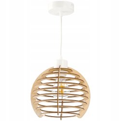 Klosz DREWNIANY do lamp E27 loft kula sfera drewno