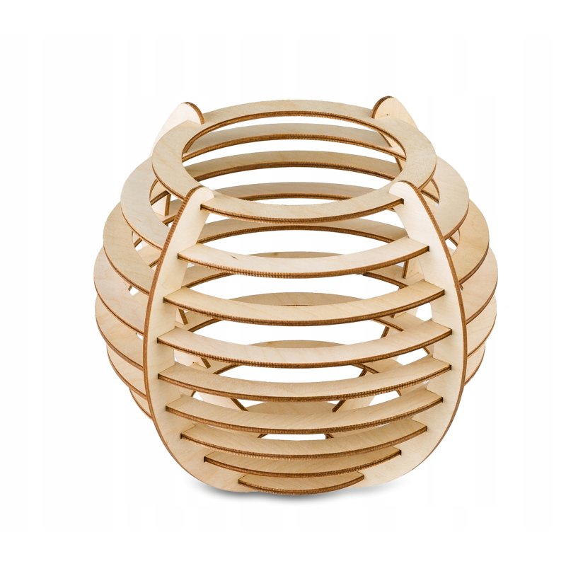 Klosz DREWNIANY do lamp E27 loft kula sfera drewno