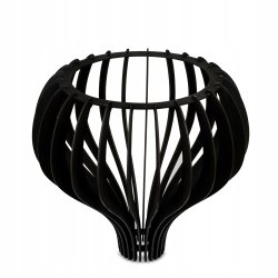 Klosz DREWNIANY czarny do lamp na E27 Loft ALLADYN XXL