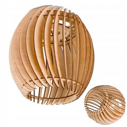 Klosz DREWNIANY beczułka 21cm do lamp na E27 LOFT BECZKA gęsta drewno