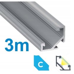 PROFIL ALUMINIOWY NAROŻNY typ C srebrny do taśm LED 3m