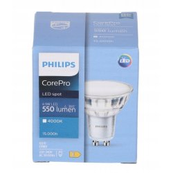 6x Żarówka LED PHILIPS 4.9W Corepro LED spot 550lm GU10 4000 K neutralna