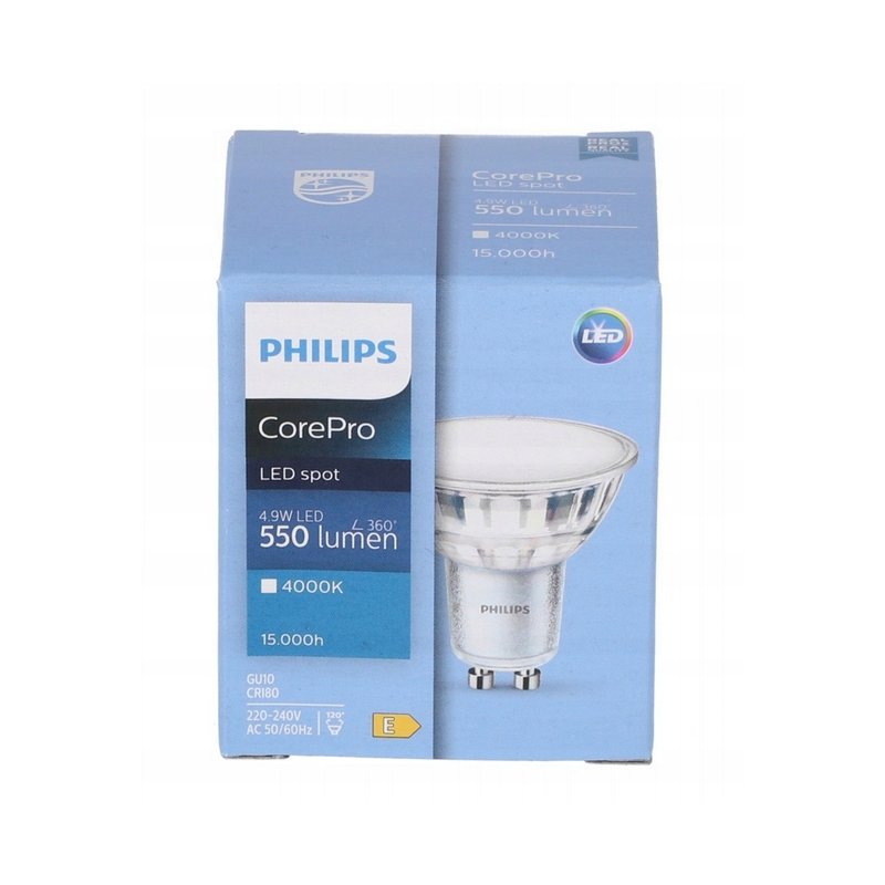 6x Żarówka LED PHILIPS 4.9W Corepro LED spot 550lm GU10 4000 K neutralna