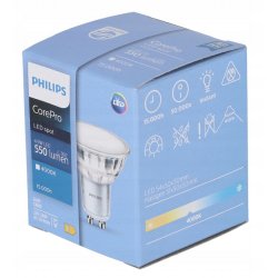 6x Żarówka LED PHILIPS 4.9W Corepro LED spot 550lm GU10 4000 K neutralna