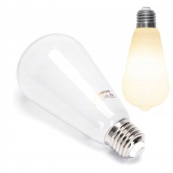 Żarówka E27 ST64 LED 12W Filament biała ciepła SZKLANA MLECZNA