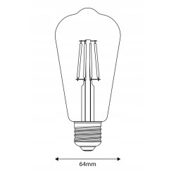 Żarówka E27 ST64 LED 12W Filament biała ciepła SZKLANA MLECZNA