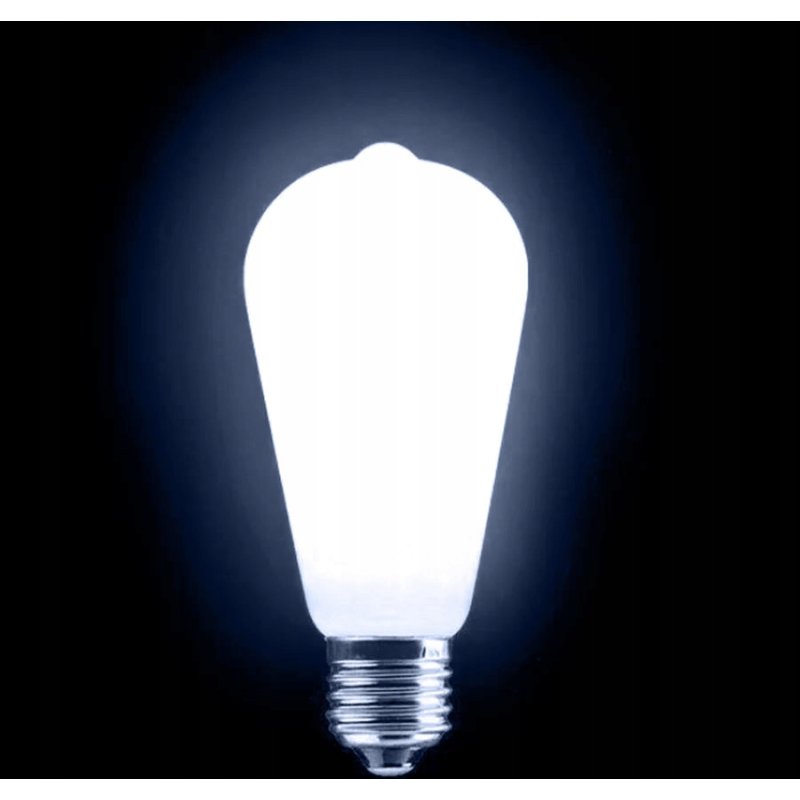 Żarówka E27 ST64 LED 12W Filament biała zimna SZKLANA MLECZNA