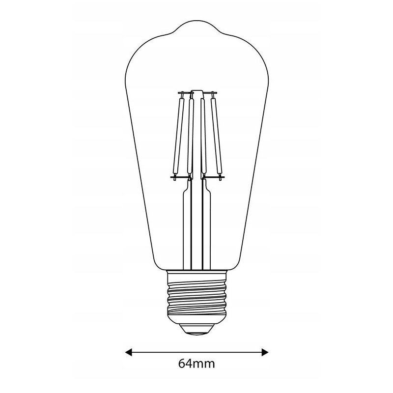 Żarówka E27 ST64 LED 12W Filament biała zimna SZKLANA MLECZNA