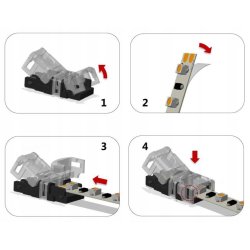 Złączka SZYBKA do taśm LED MONO 8mm IP65 ŁĄCZNIK prosty taśma-taśma