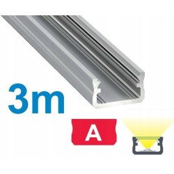 PROFIL ALUMINIOWY NAWIERZCHNIOWY typ A srebrny anodowany do taśm LED 3m