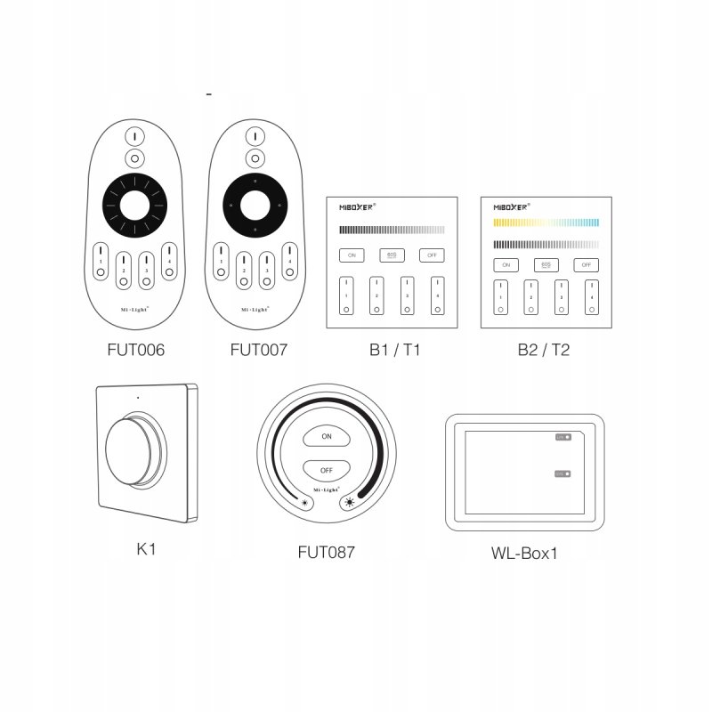 Ściemniacz kontroler MONO 100-240V AC 1.36A TRI-C1 Mi-Light + Push Dimmer