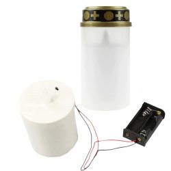 ZNICZ LED IP44 LAMPION MIGAJĄCY płomień na baterię WKŁAD do zniczy wys 10cm