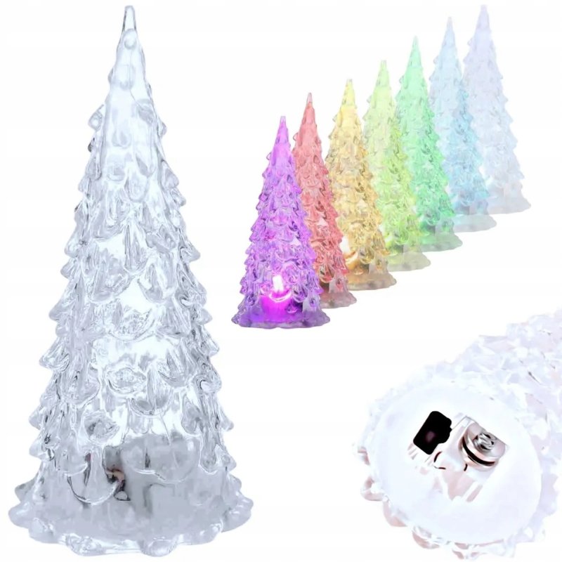CHOINKA ŚWIĄTECZNA LED RGB lampka 12,5cm dekoracja ozdoba świąteczna Akryl