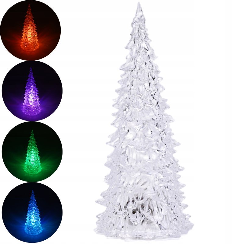 CHOINKA ŚWIĄTECZNA LED RGB lampka 12,5cm dekoracja ozdoba świąteczna Akryl