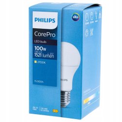 Żarówka LED E27 Philips CorePro mocna 13W 100W 2700K biała Ciepła