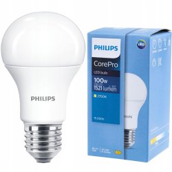 Żarówka LED E27 Philips CorePro mocna 13W 100W 2700K biała Ciepła