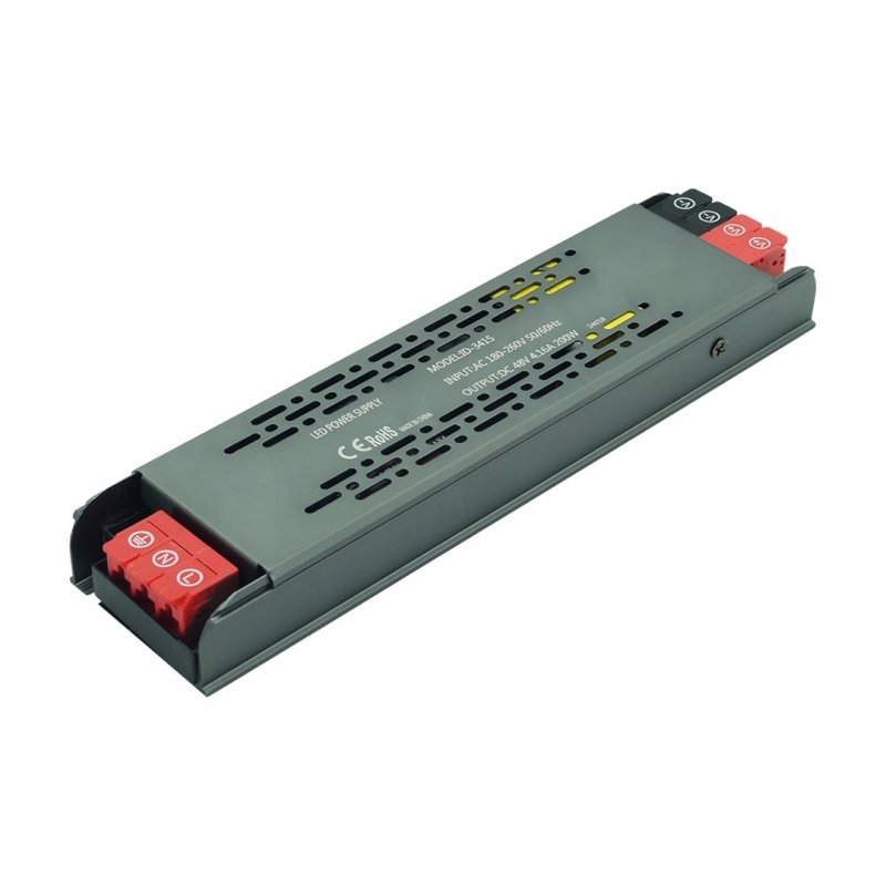 Zasilacz PROFESJONALNY płaski 48V 4,16A 200W IP20 SUPER SLIM do taśm led