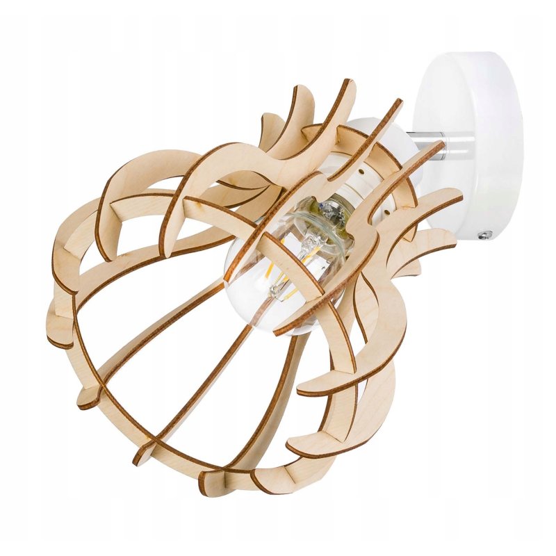 Lampa kinkiet ścienny naE27 regulowany LOFT Drewno