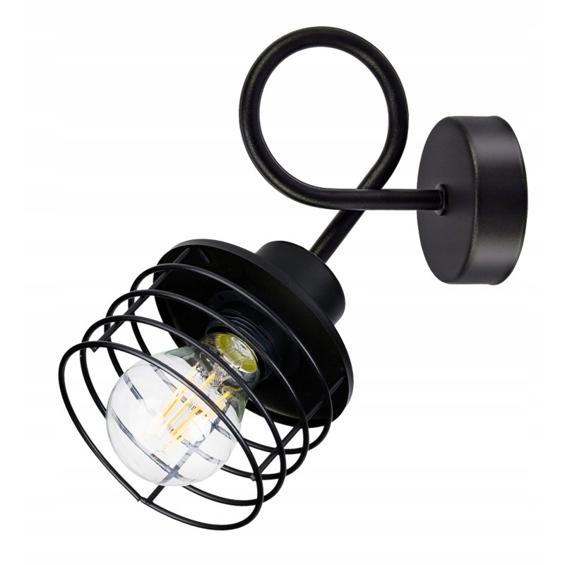 LAMPA KINKIET E27 ścienny stały loft drut SPRĘŻYNA