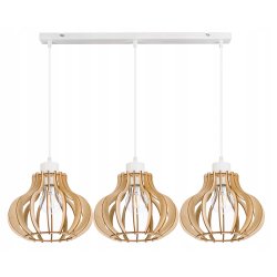 LAMPA sufitowa wisząca zwis Loft Drewno na 3x E27