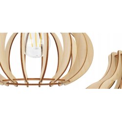 LAMPA sufitowa wisząca zwis Loft Drewno na 3x E27