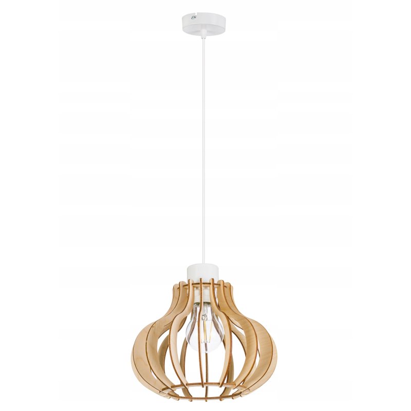 LAMPA sufitowa wisząca zwis Loft Drewno na 1x E27