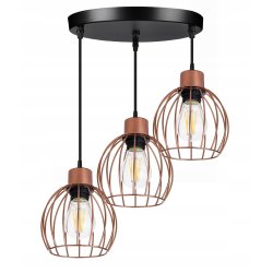 Lampa wisząca zwis żyrandol sufit loft kula miedź