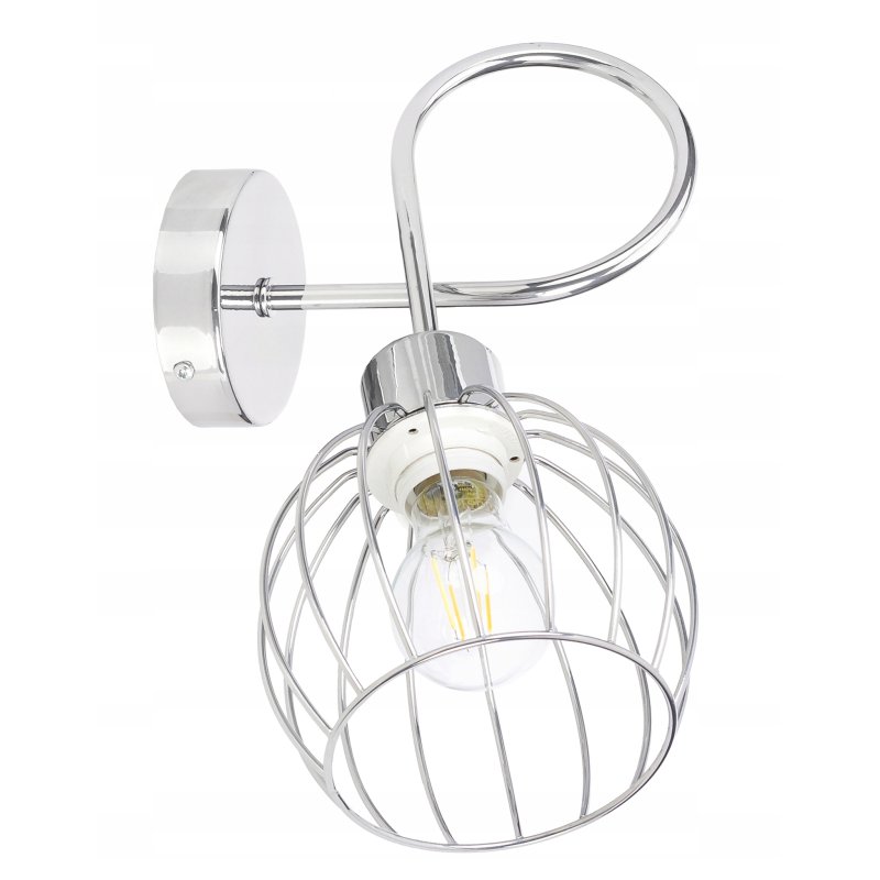 LAMPA KINKIET ścienny stały loft drut na E27 chrom