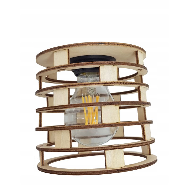 Lampka nocna Lampa stołowa loft na led E27 Drewno