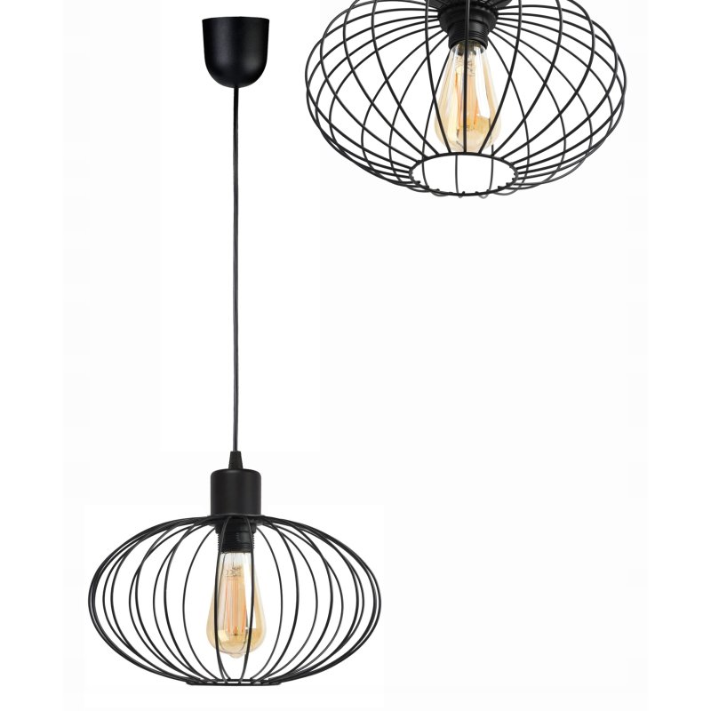 Lampa wisząca zwis żyrandol sufit loft drut Elipsa 35cm na E27