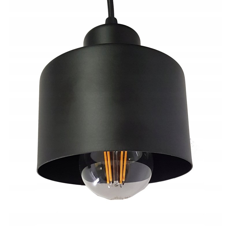 LAMPA wisząca sufitowa ŻYRANDOL ZWIS KUBEK CZARNY