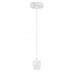 LAMPA sufitowa wisząca zwis Loft biały klosz Drewno XL na 1x E27
