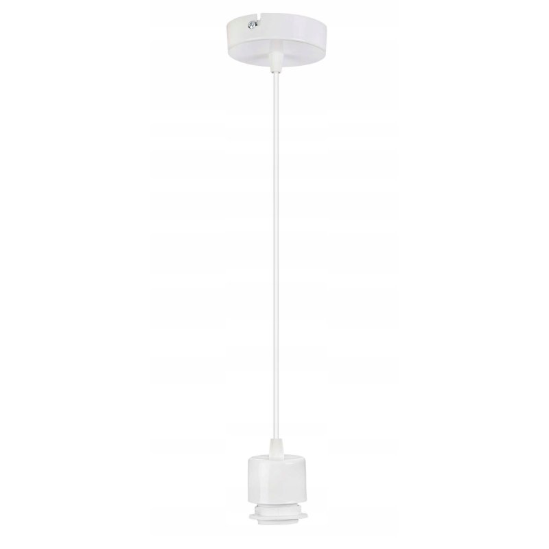 LAMPA sufitowa wisząca zwis Loft biały klosz Drewno XL na 1x E27