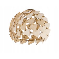 LAMPA sufitowa wisząca zwis Loft biały klosz Drewno XL na 1x E27