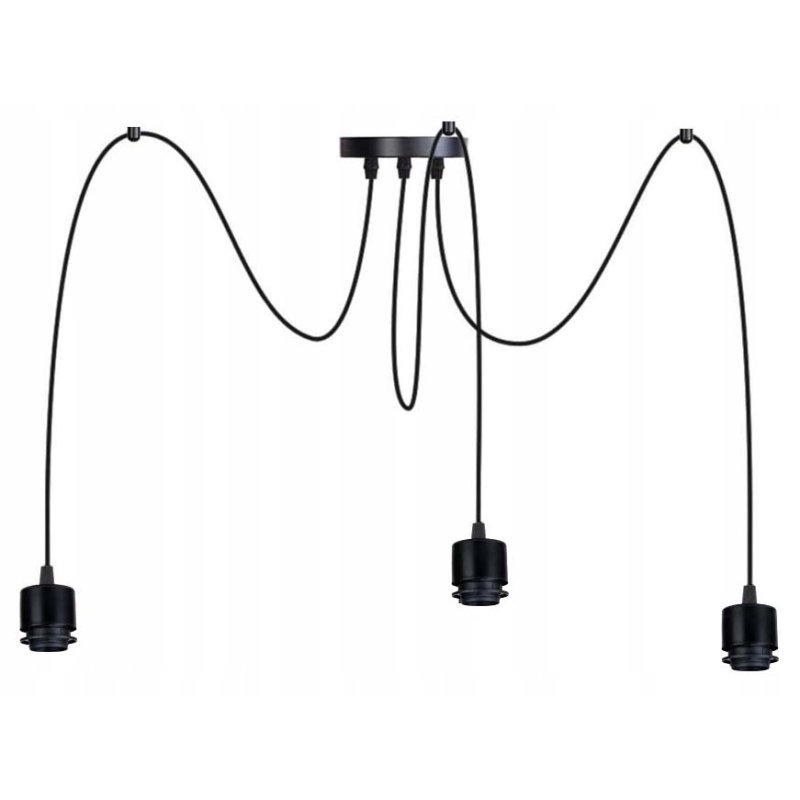 LAMPA sufitowa wisząca zwis PAJĄK Loft Drewno kula XL 32cm na 3x E27