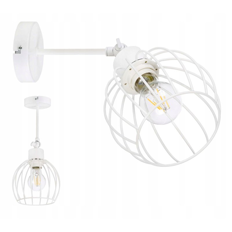 LAMPA KINKIET ścienny ruchomy loft drut KULA E27