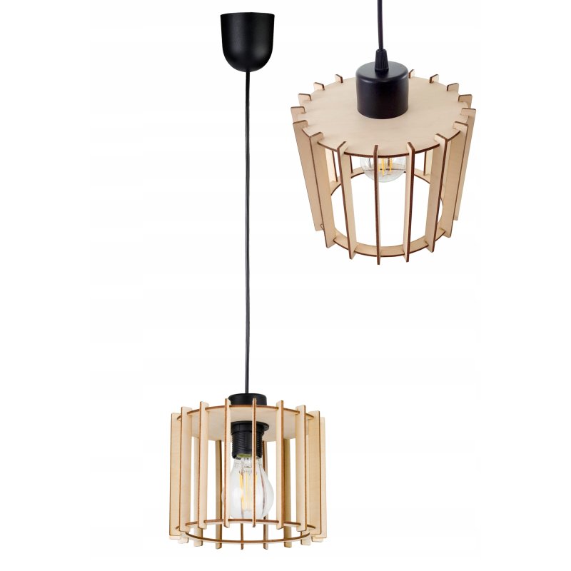 LAMPA WISZĄCA zwis żyrandol sufitowa LOFT Drewno 1