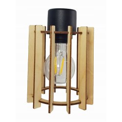 Lampa SUFITOWA żyrandol WISZĄCA LOFT drewno na E27